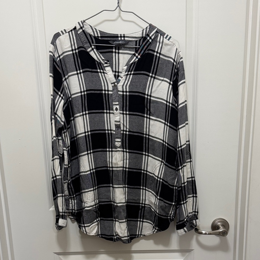 Eddie Bauer Monochrome Plaid Shirt